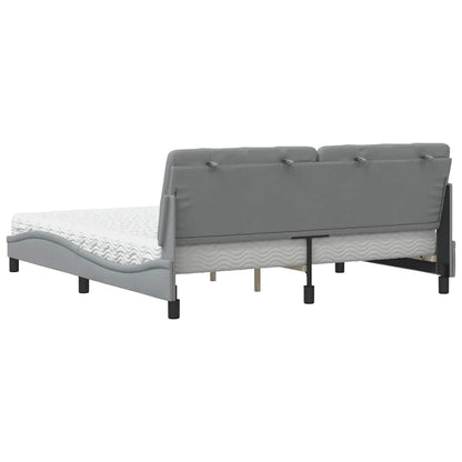 Letto con Materasso Grigio Chiaro180x200 cm Tessuto - homemem39