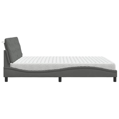 Letto con Materasso Grigio Scuro 180x200 cm Tessuto