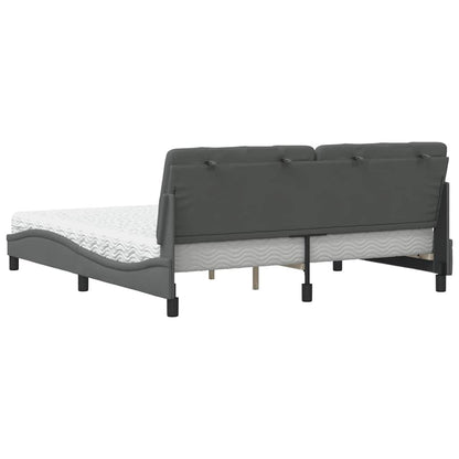 Letto con Materasso Grigio Scuro 180x200 cm Tessuto