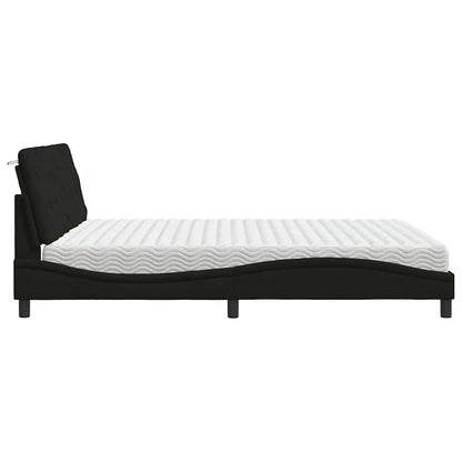 Letto con Materasso Nero 180x200 cm in Tessuto