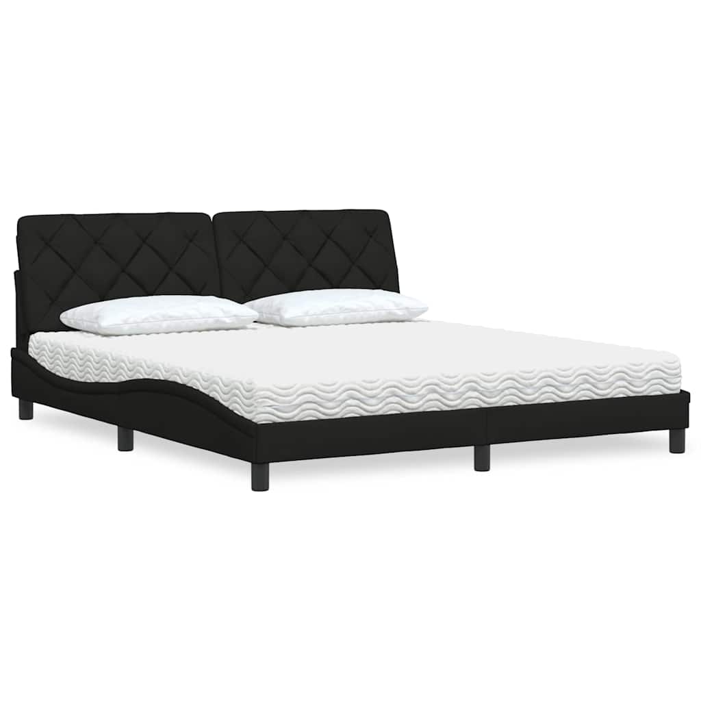 Letto con Materasso Nero 180x200 cm in Tessuto - homemem39