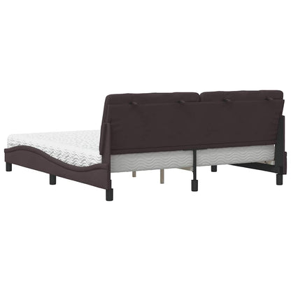 Letto con Materasso Marrone Scuro 180x200cm Tessuto