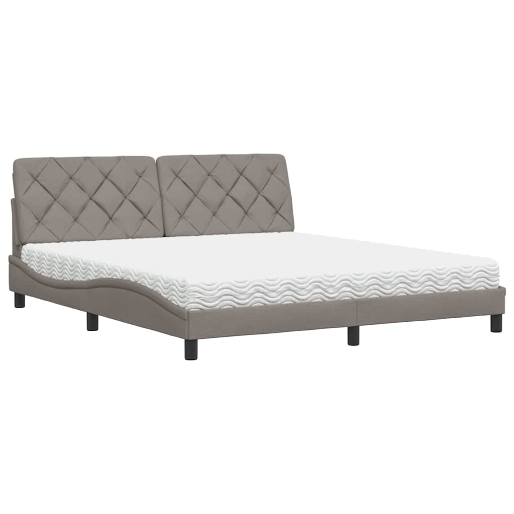 Letto con Materasso Tortora 180x200 cm in Tessuto - homemem39