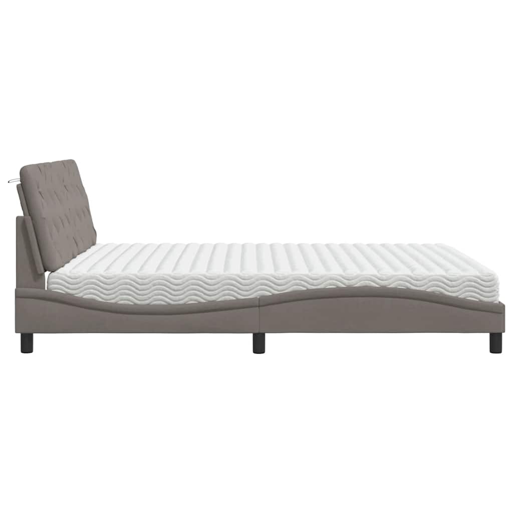 Letto con Materasso Tortora 180x200 cm in Tessuto - homemem39