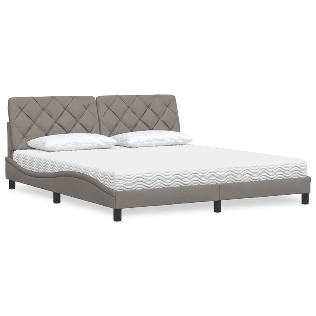 Letto con Materasso Tortora 180x200 cm in Tessuto - homemem39