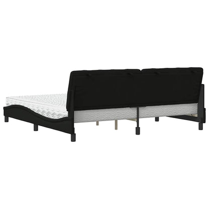 Letto con Materasso Nero 200x200 cm in Tessuto - homemem39