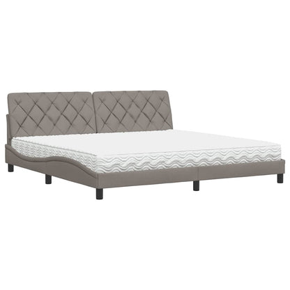 Letto con Materasso Tortora 200x200 cm in Tessuto - homemem39