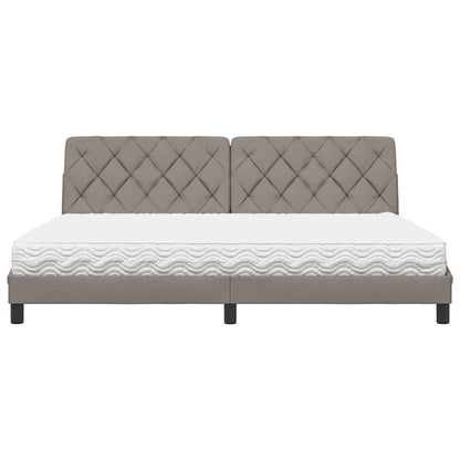 Letto con Materasso Tortora 200x200 cm in Tessuto - homemem39