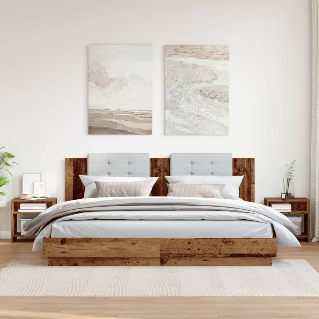 Comodini Legno Antico 2 pz 40x30x40 cm in Legno Multistrato - homemem39