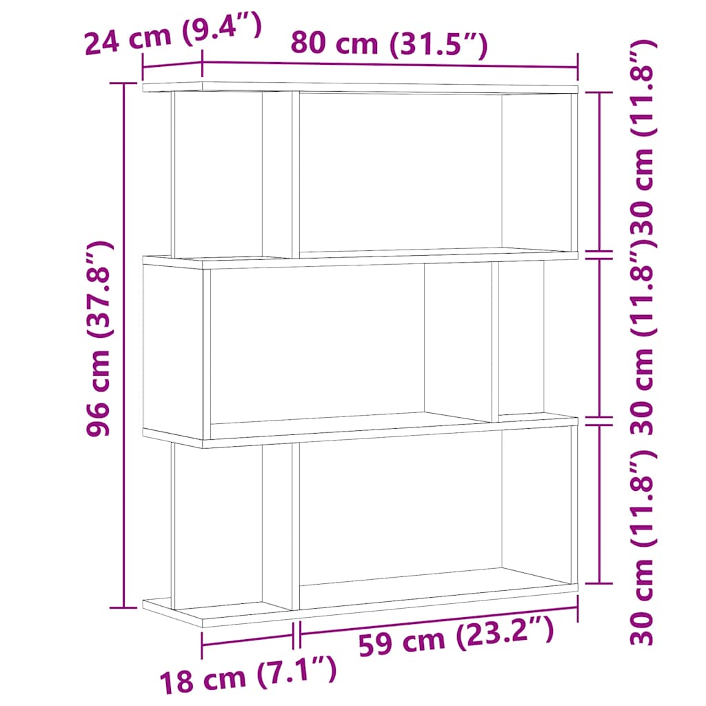 Libreria in Legno Antico 80x24x96 cm in Legno Multistrato | homemem39