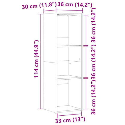 Libreria in Legno Antico 36x30x114 cm in Legno Multistrato