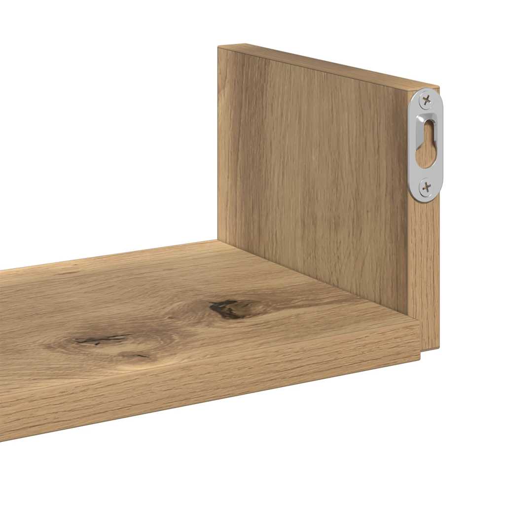 Mensole Parete 3pz Rovere Artigianale in Legno Multistrato | homemem39
