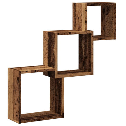 Mensole Cubo Parete Legno Antico 68x15x68 cm Legno Multistrato | homemem39
