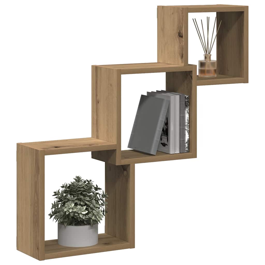 Mensole a Cubo Parete Artigianale 68x15x68 cm Legno Multistrato | homemem39