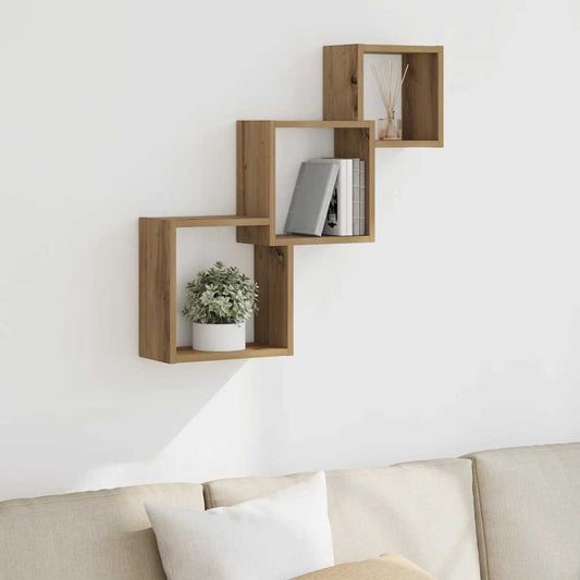 Mensole a Cubo Parete Artigianale 68x15x68 cm Legno Multistrato | homemem39