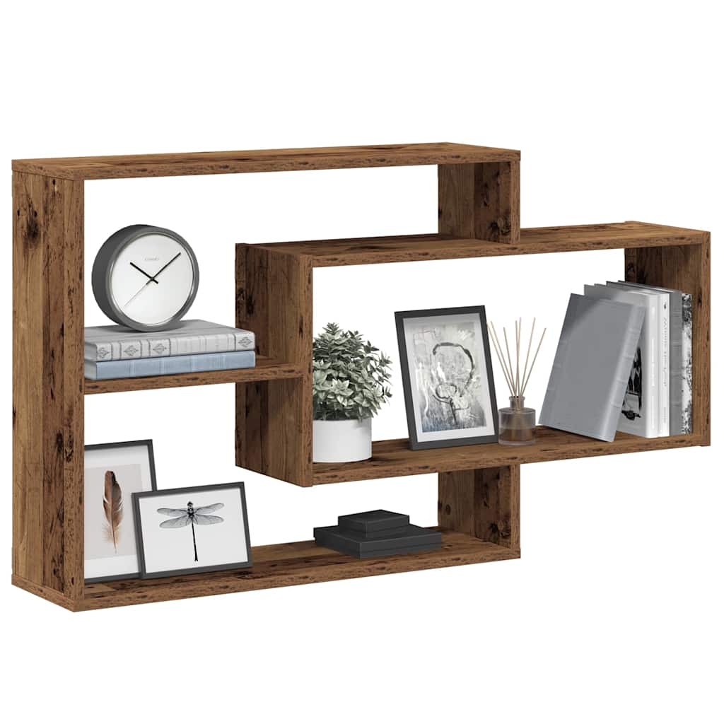 Scaffale a Parete Legno Antico 104x20x58,5 cm in Truciolato | homemem39
