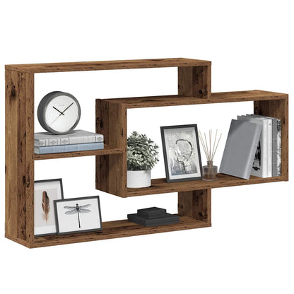 Scaffale a Parete Legno Antico 104x20x58,5 cm in Truciolato | homemem39