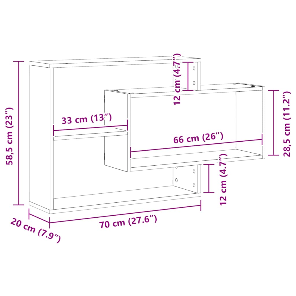 Scaffale a Parete Rovere Artigianale 104x20x58,5 cm Truciolato | homemem39