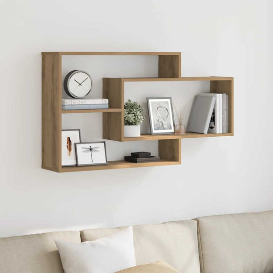 Scaffale a Parete Rovere Artigianale 104x20x58,5 cm Truciolato | homemem39