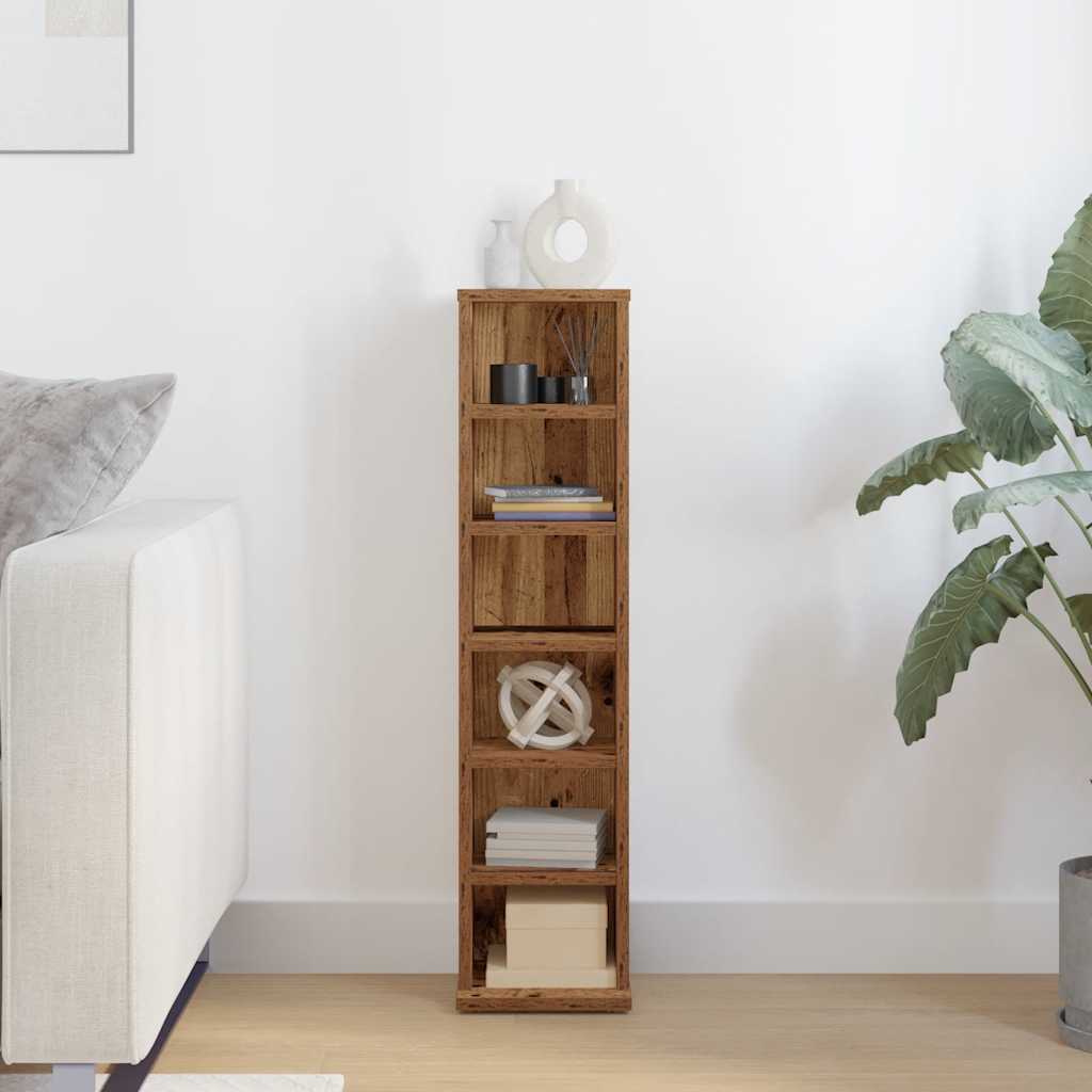 Mobile Porta CD Legno Vecchio 21x20x88 cm in Legno Multistrato - homemem39