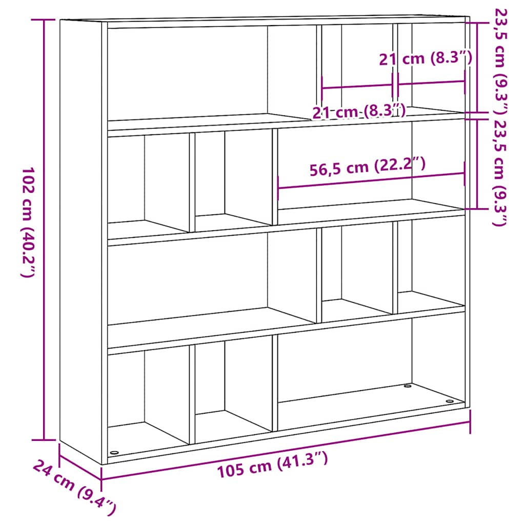 Libreria/Divisorio Legno Antico 105x24x102 cm | homemem39