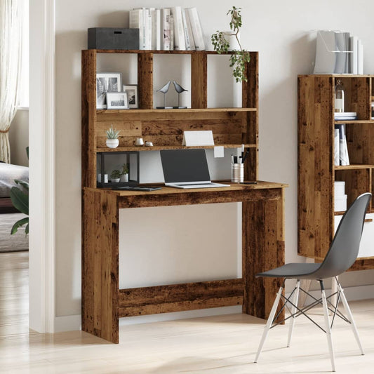 Scrivania Mensole Legno Antico 102x45x148 cm Legno Multistrato - homemem39