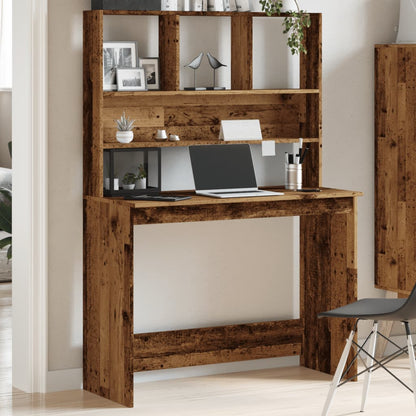 Scrivania Mensole Legno Antico 102x45x148 cm Legno Multistrato - homemem39