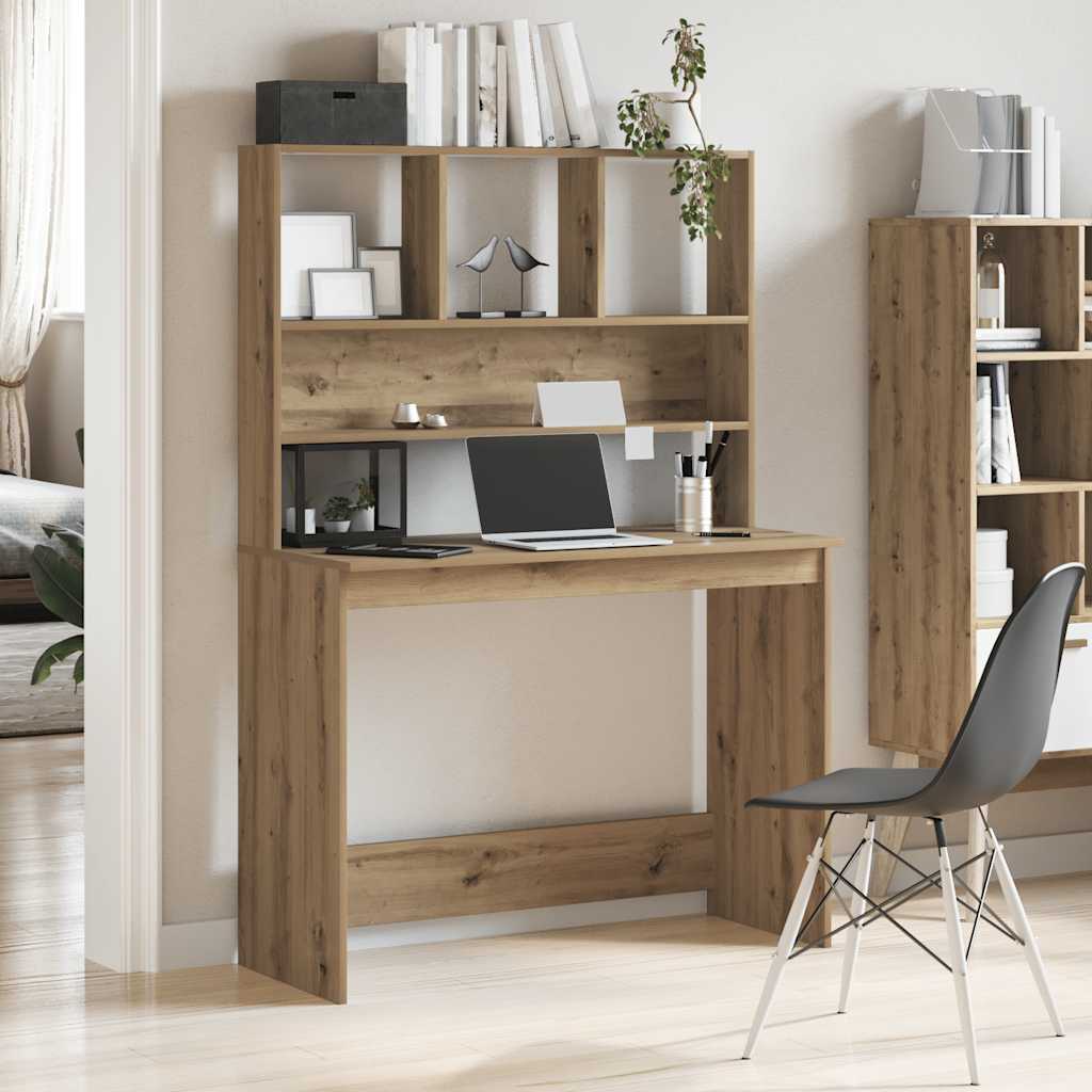 Scrivania Mensole Rovere Artigianale 102x45x148 cm Multistrato - homemem39