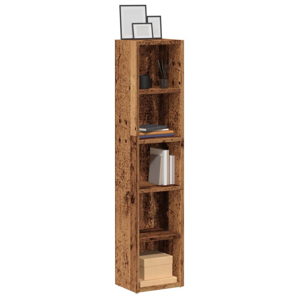 Scaffali Porta CD 2 pz Legno Antico 21x16x93,5 cm in Truciolato | homemem39