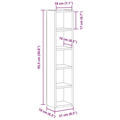 Mobili Porta CD 2pz Rovere Artigianale 21x16x93,5 in Truciolato - homemem39