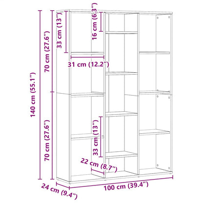 Libreria/Divisorio Rovere Artigianale 100x24x140 cm Truciolato | homemem39