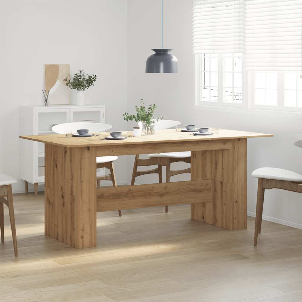 Tavolo da Pranzo Rovere Artigianale 180x90x76 cm in Truciolato - homemem39