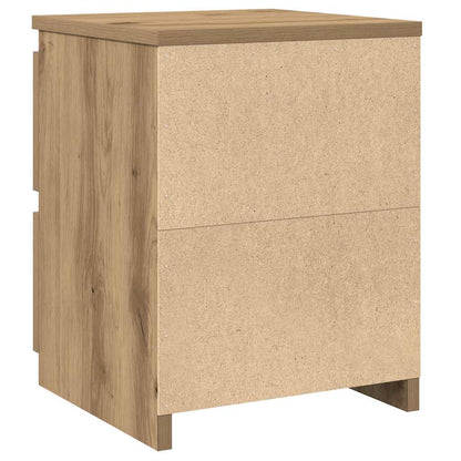 Comodini 2pz Rovere Artigianale 30x30x40cm in Legno Multistrato - homemem39