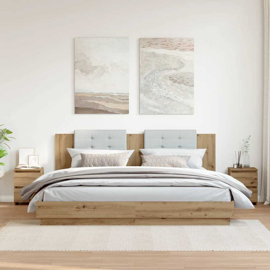 Comodini 2pz Rovere Artigianale 30x30x40cm in Legno Multistrato - homemem39