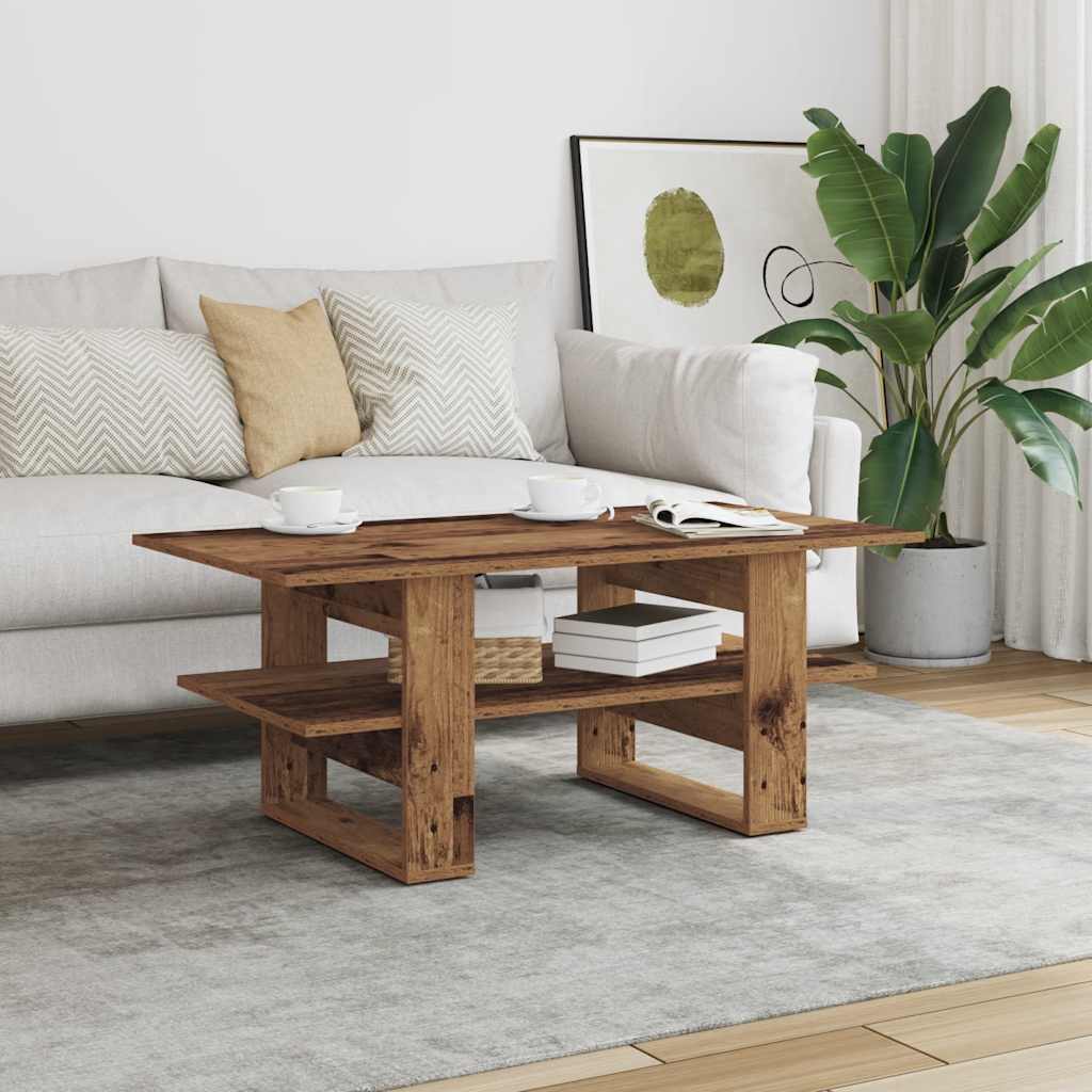 Tavolino da Salotto Legno Antico 102x55x42 cm Legno Multistrato | homemem39