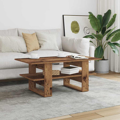 Tavolino da Salotto Legno Antico 102x55x42 cm Legno Multistrato | homemem39