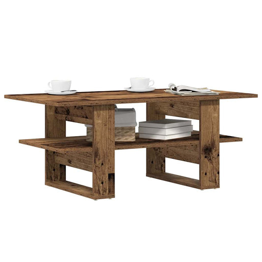 Tavolino da Salotto Legno Antico 102x55x42 cm Legno Multistrato | homemem39