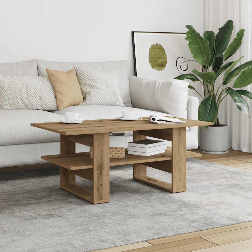 Tavolino Salotto Rovere Artigianale 102x55x42 cm Multistrato | homemem39