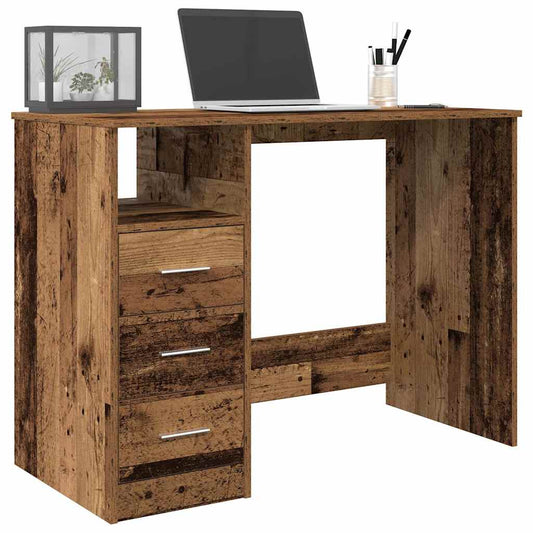 Scrivania Legno Antico 102x76x50 cm in Legno Multistrato - homemem39