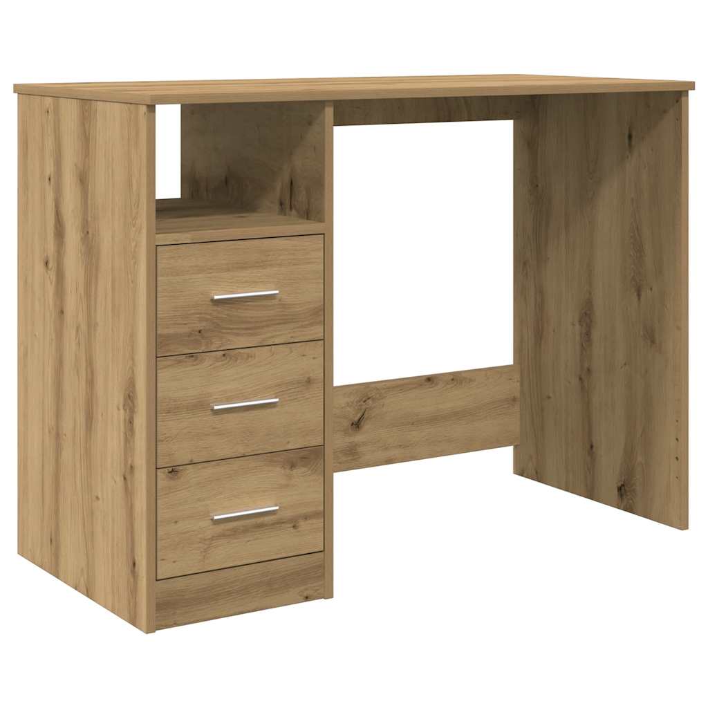 Scrivania Rovere Artigianale 102x76x50 cm in Legno Multistrato - homemem39