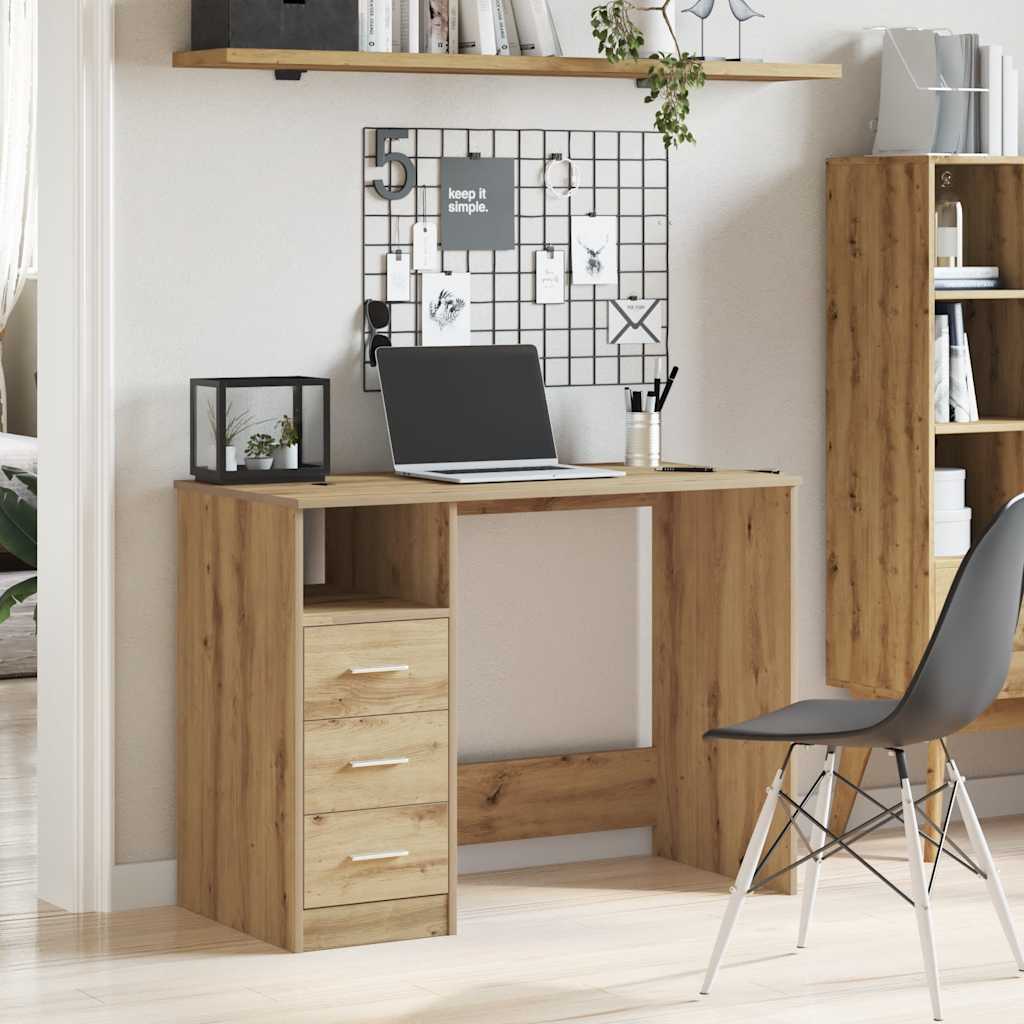 Scrivania Rovere Artigianale 102x76x50 cm in Legno Multistrato - homemem39