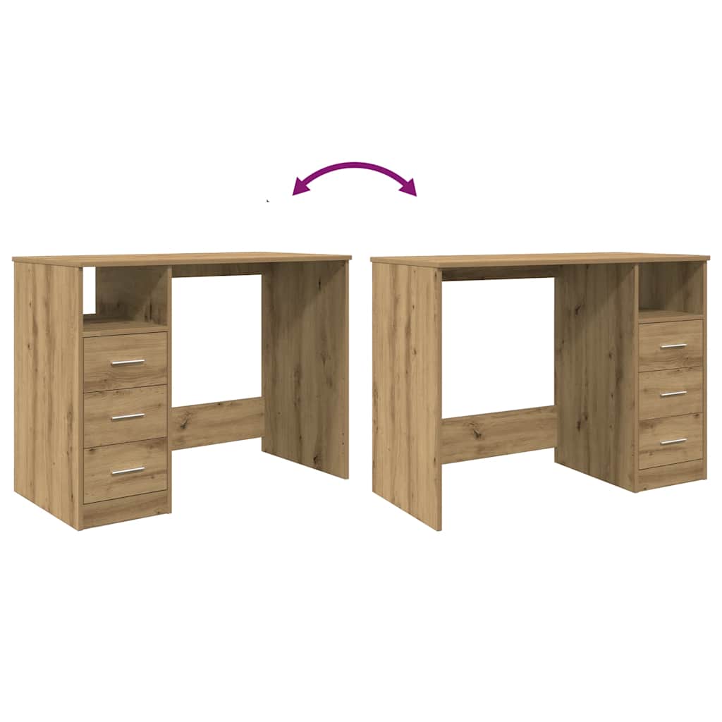 Scrivania Rovere Artigianale 102x76x50 cm in Legno Multistrato - homemem39