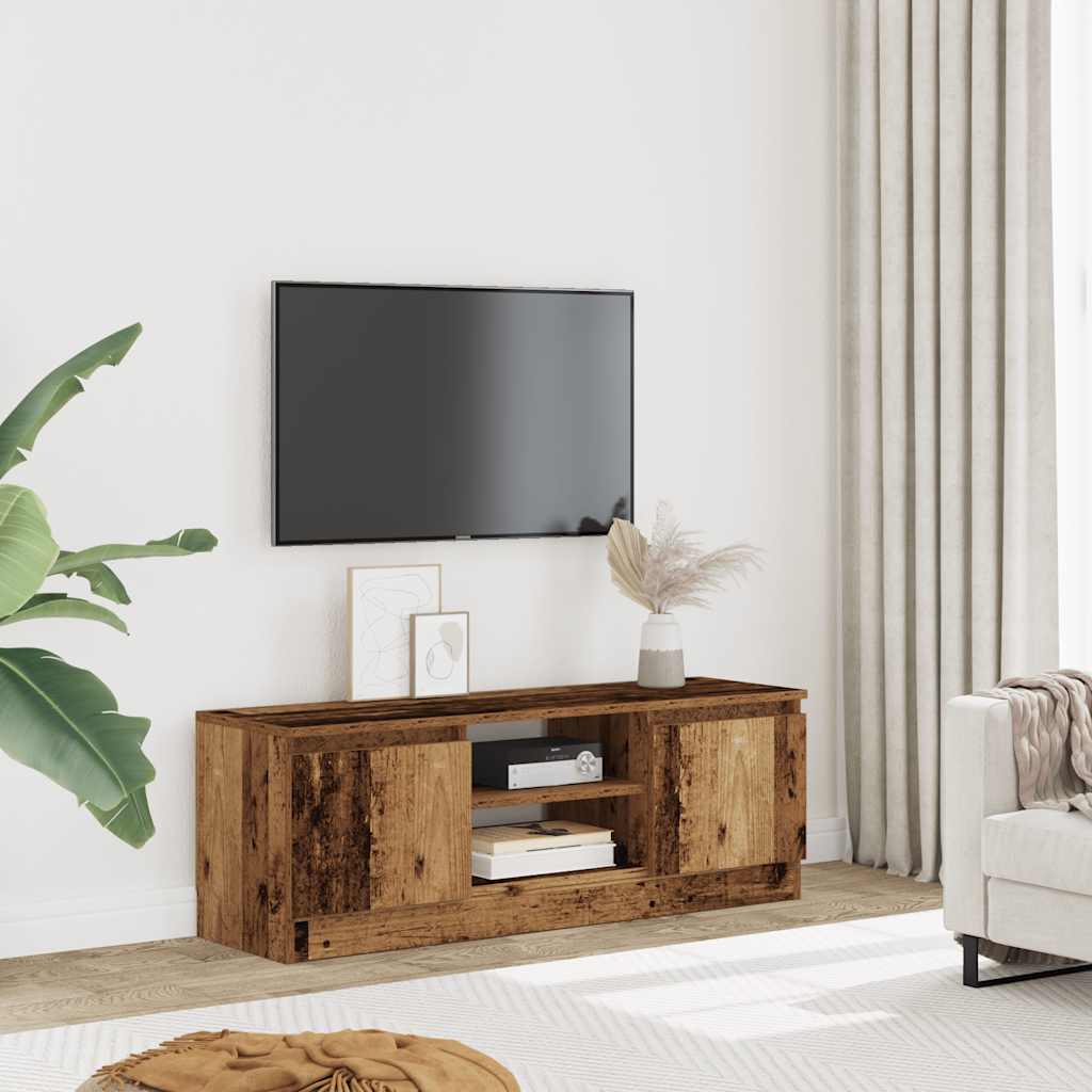 Mobile Porta TV Legno Antico 102x30x36 cm Legno Multistrato - homemem39