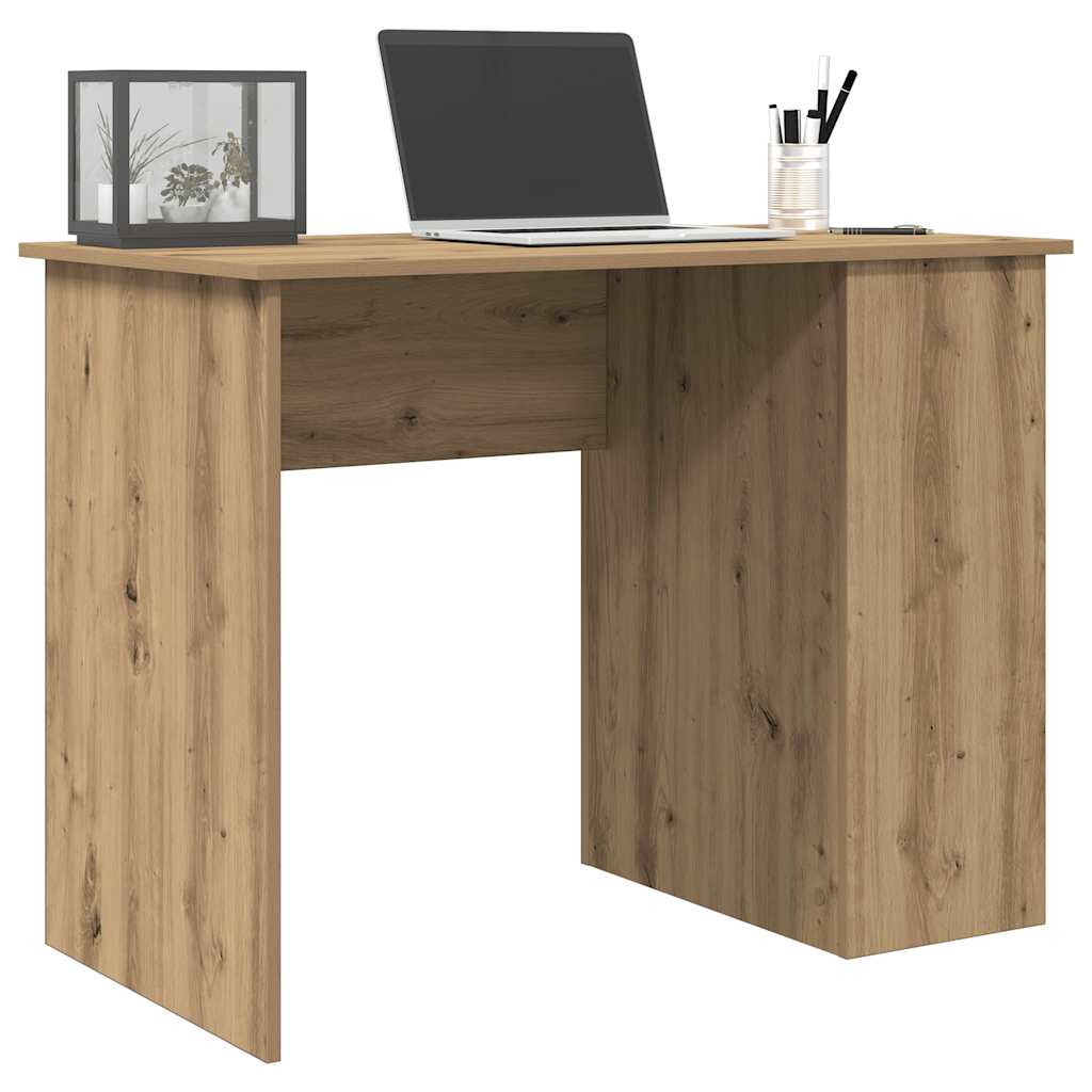 Scrivania Rovere Artigianale 100x55x75 cm in Legno Multistrato - homemem39
