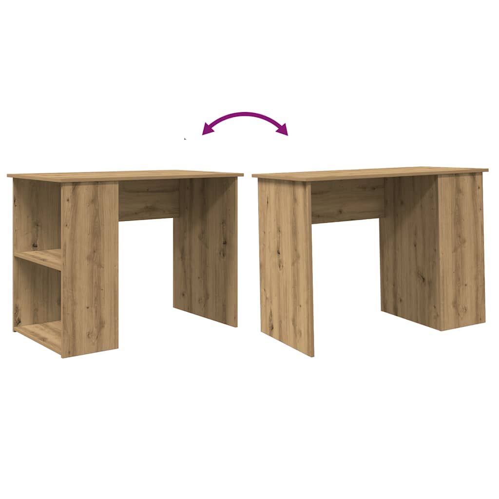 Scrivania Rovere Artigianale 100x55x75 cm in Legno Multistrato - homemem39