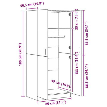 Armadio Legno Antico 80x52x180 cm in Truciolato | homemem39