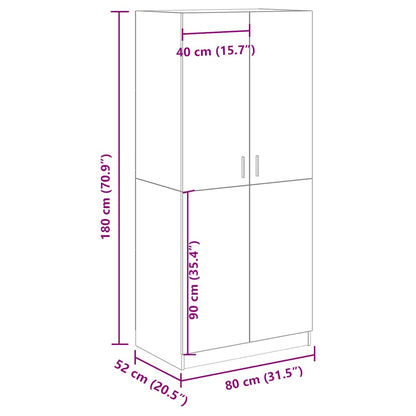 Armadio Legno Antico 80x52x180 cm in Truciolato - homemem39