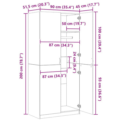 Armadio Legno Antico 90x52x200 cm in Truciolato
