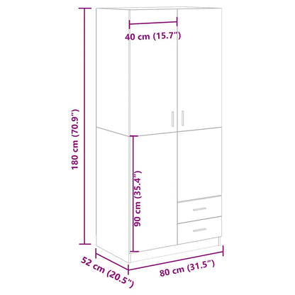 Armadio Legno Antico 80x52x180 cm in Truciolato - homemem39