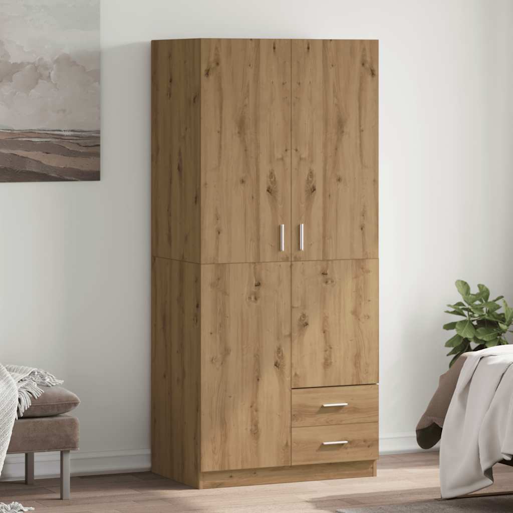 Armadio Rovere Artigianale 80x52x180 cm in Legno Multistrato - homemem39